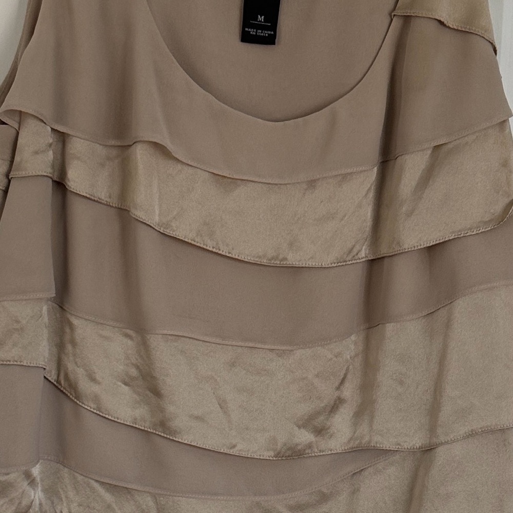 White House Black Market Taupe Layered Tank Top